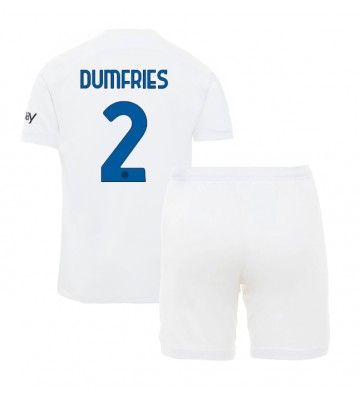 Inter Milan Denzel Dumfries #2 Udebanesæt Børn 2023-24 Kort ærmer (+ korte bukser)